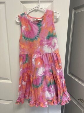 J. Crew Crewcuts Girls Tie-Dye Tank Tiered Dress in Pink, Orange, Green, White